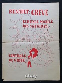 Original Poster May 68 RENAULT WORKER STRIKE GEAR
