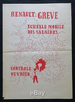 Original Poster May 68 Renault Workers Strike Gear Post May 1968 276