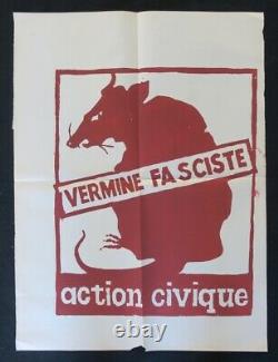 Original Poster May 68 Vermine Fascist Rat Post 1968 416