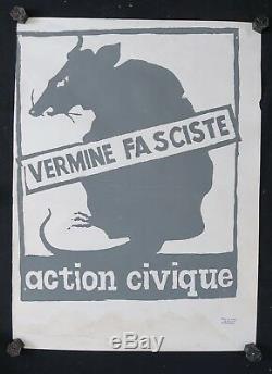 Original Poster May 68 Vermine Fascitis CIVIC Action Rat Post May 1968 016