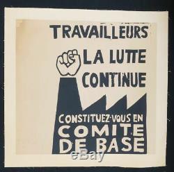 Original Poster May 68 Workers Struggle Continues Entoilée Post 1968 327