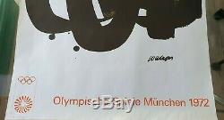 Original Poster Offset Pierre Soulages Oj Munchen Munich 1972 Olympics Post