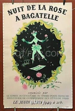 Original Poster Original Poster FUMERON 1949 Night of the Rose at Bagatelle RARE