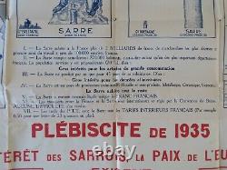 Original Poster PLEBISCITE 1935 SAAR FRANCE GERMANY 80x70cm