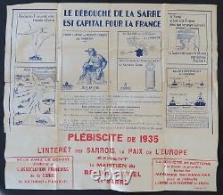 Original Poster PLEBISCITE 1935 SARRE FRANCE GERMANY 80x70cm