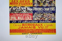 Original Vintage Poster Circus Bordeaux, Antique Circus Posters