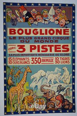 Original Vintage Poster Circus Bouglione, Antique Circus Posters