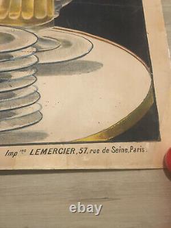 Original Wide French Poster Displays La Meuse 1895 Ludek Marold Lemercier Paris