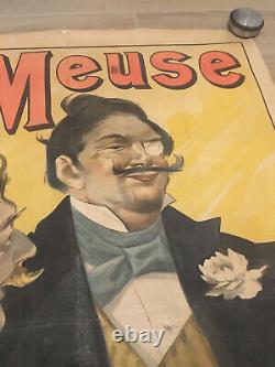 Original Wide French Poster Displays La Meuse 1895 Ludek Marold Lemercier Paris