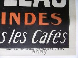 Original poster 1927 CAFE COLLAS Indian Pearls India Coffee India poster