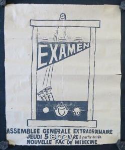 Original poster May 68 EXAMINATION GUILLOTINE MEDICAL SCHOOL poster 1968 422