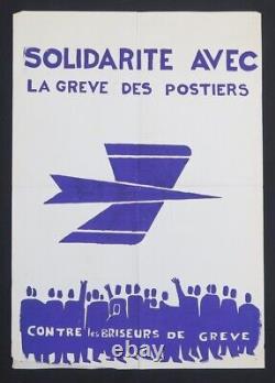 Original poster May 68 SOLIDARITY WITH POSTAL WORKERS PTT poster may 1968 621