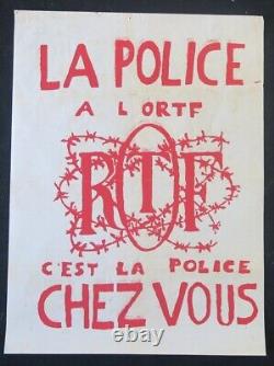 Original poster May 68 THE POLICE AT ORTF poster 1968 436