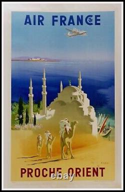 Original vintage poster Air France, EVEN, Middle East, original poster 1950