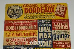 Original vintage poster, Bordeaux Grand Circus 1951, ANTIQUE CIRCUS POSTER.