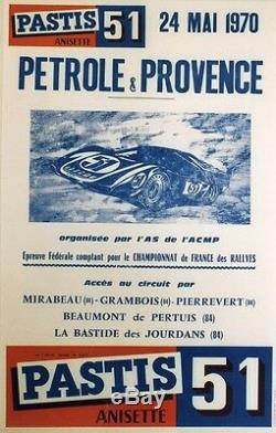 Pastis 51 / Oil & Provence Original Poster On Canvas 42x62cm 24 May 70