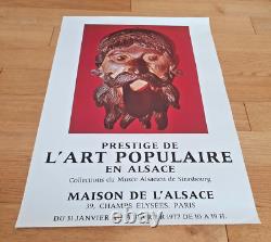 Popular Art in Alsace - Original Exhibition Poster Paris - 1977