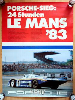 Porsche Original Race Poster Post Le Mans 1983 Victory 956 Rothmans