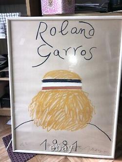 Post Poster Roland Garros 1981 Perfect State Original Out Trade Handsigned