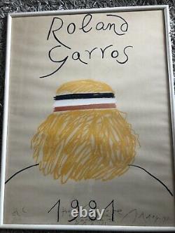 Post Poster Roland Garros 1981 Perfect State Original Out Trade Handsigned