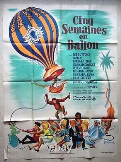 Poster Five Weeks In Ballon (eo 1962) Original Grande French Movie Poster