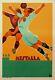 Poster Litho Originale Football Poster For The Mestalla Stadium Valencia Soccer