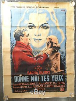 Poster Old Cinema Give Me Your Eyes Sacha Guitry Original Movie Poster