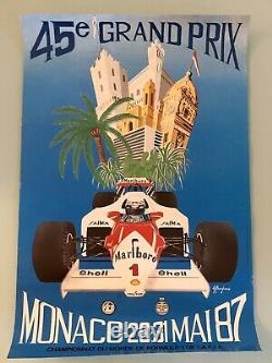 Poster Original Poster Grand Prix Monaco F1 Formula 1 1987