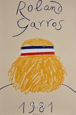 Poster Roland Garros 1981 Perfect Condition Original Eduardo Arroyo