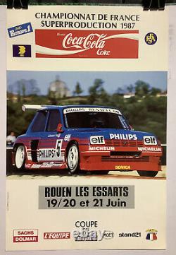 Rare Original Poster Championnat France Superproduction 1987 Renault 5 Turbo