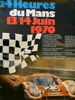 Rare Original Poster Victory Porsche At Le Mans 24 Hours In 1970