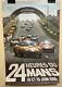 Rare Original Race Auto 24hr Of Mans 1966 Race Poster Le Mans