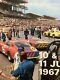Rare Original Race Auto 24hr Of Mans 1967 Race Poster Le Mans