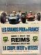 Rare Poster Original Race Auto Grand Price Of France Reims 1966 Race Poster