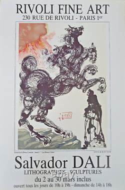 Salvador Dali Original Exhibition Poster Divine Comedy - 80s