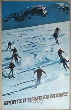 Set Of 10 Vintage Posters / Original Posters Tourism Skiing / Winter Sports / Winter