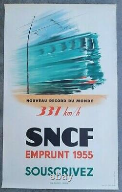 Set Of 7 Old Posters / Original Travel Litho Posters Plm Sncf 1930'-1960