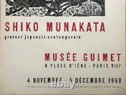Shiko Munakata Poster Litho 1960 Museum Guimet Mourlot Original French Poster