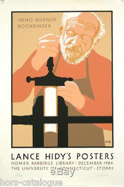 Silkscreened Original Poster. Lance Hidy's Posters 1984 Signed, Binding