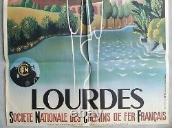 Sncf Lourdes, Lucas Poster Old/original Travel Poster 1939