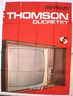 Televisors Thomson Ducretet Original Poster Poster Circa1970
