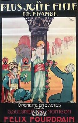 The Most Beautiful Girl in France Original Lithograph Poster Faria 1920 French Poster