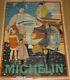 Wide Original French Poster-poster Very Rare Michelin By René Vincent 1910s
