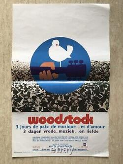 Woodstock Poster Belgian Cinema 1970 Original Movie Poster Joplin Hendrix Baez