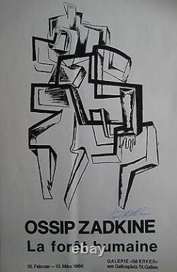 Zadkine Lithographic Poster 1966 Signed Ink Lithographic Handsigned Poster