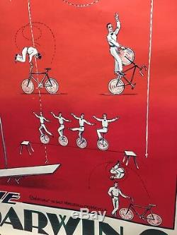Affiche Ancienne Cirque Darwins Cycle Bergougnan Rare Original Poster