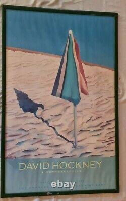 Affiche Ancienne Originale Poster 1988 David Hockney rétrospective Musée D'art