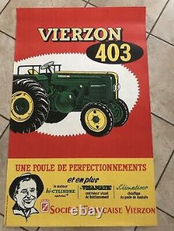 Affiche Ancienne Tracteur VIERZON An 50 Litho Tractor Traktor Poster Agriculture