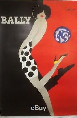 Affiche B. VILLEMOT Original Vintage Poster de 1980 BALLY BALLON 118X168