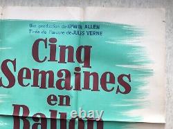 Affiche CINQ SEMAINES EN BALLON (EO 1962) Original Grande French Movie Poster